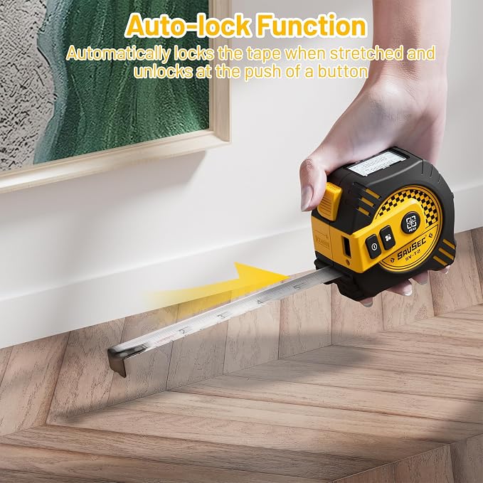2 in 1 Laser Tape Measure, Rechargeable Laser Measure & 16ft Self-Locking