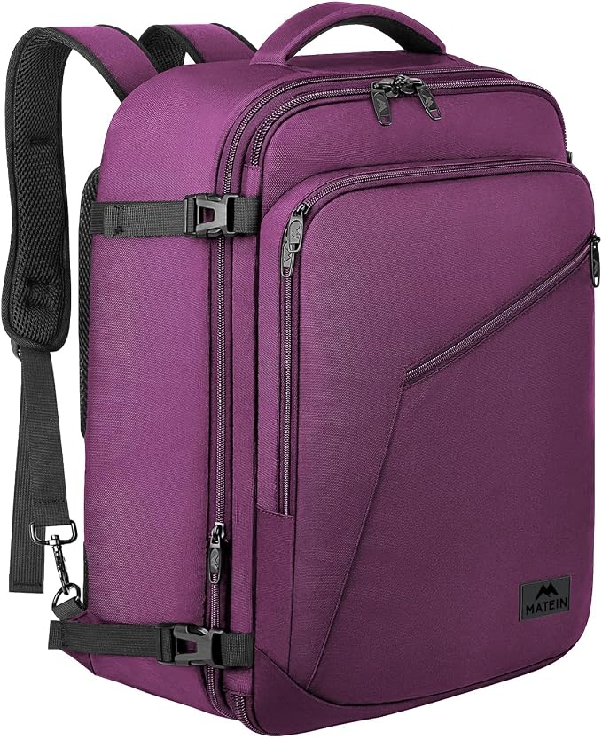 MATEIN Travel Backpack for Women, Expandable Flight Approved Carry on Backpack