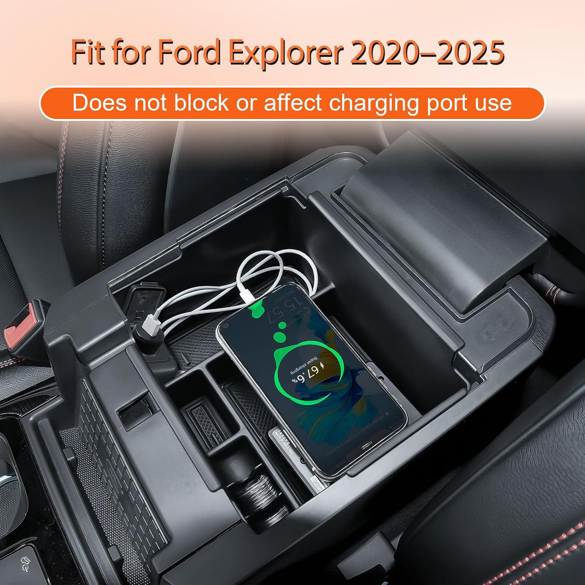 Custom-Fit Ford Explorer 2020-2025 Console Organizer Tray