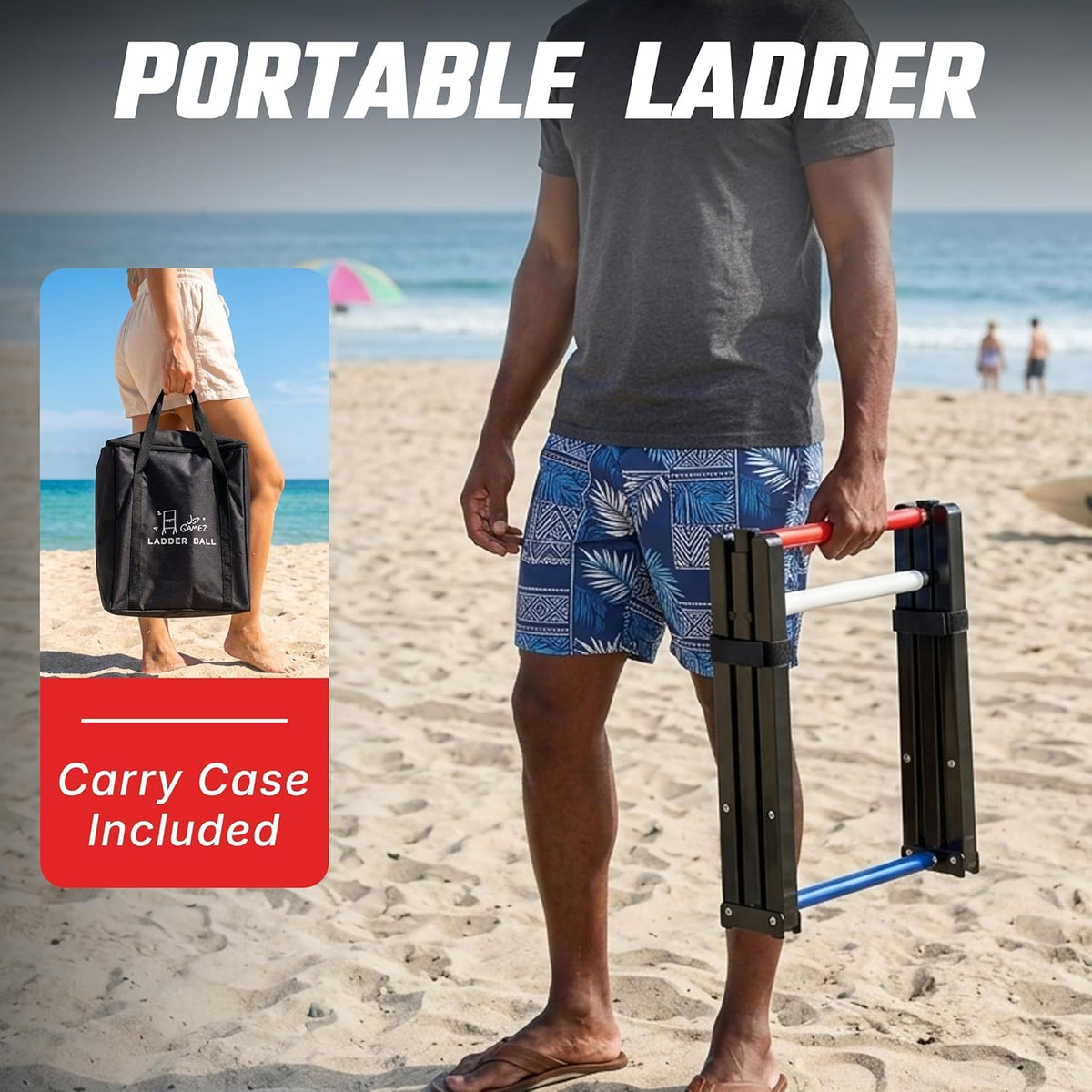 Steel Ladder Ball Game Set - Assembly-Free Toss Game with Scorekeeper & Carry Case | Outdoor Fun for Family