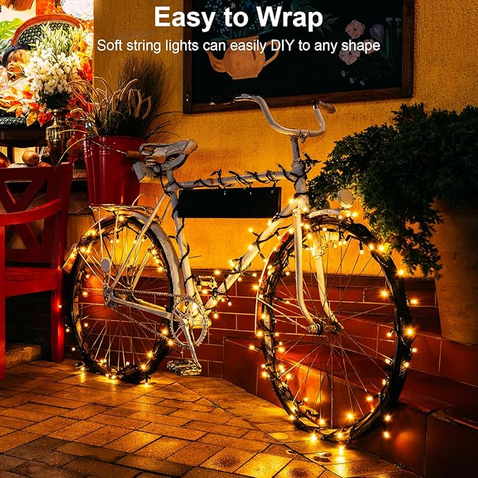 echosari 2 Pack Battery Operated String Lights, 13.2Ft 40 LED Green Wire Fairy String Lights, Waterproof Fairy Lights for Xmas Tree Wreaths Garden Wedding Party Decor (Warm White)