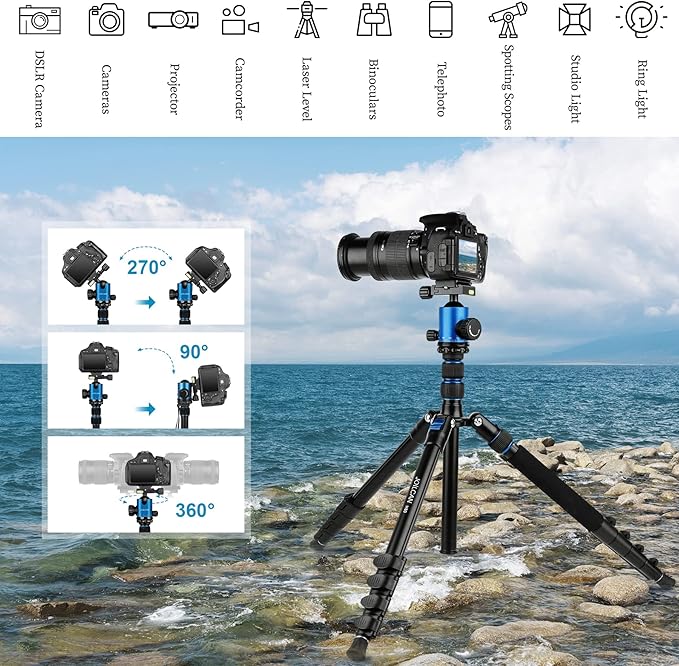 JOILCAN Tripod for Camera, Heavy Duty Travel Tripod for Binoculars Spotting
