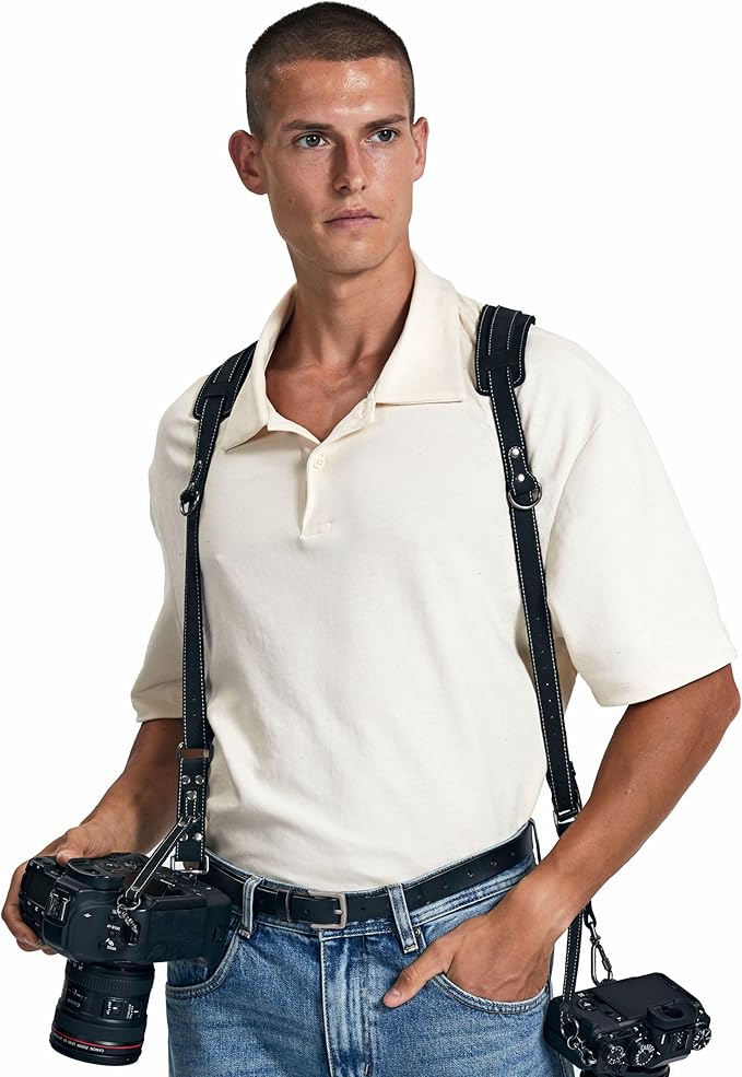 Padwa Lifestyle Black Frosted Dual Camera Harness Strap