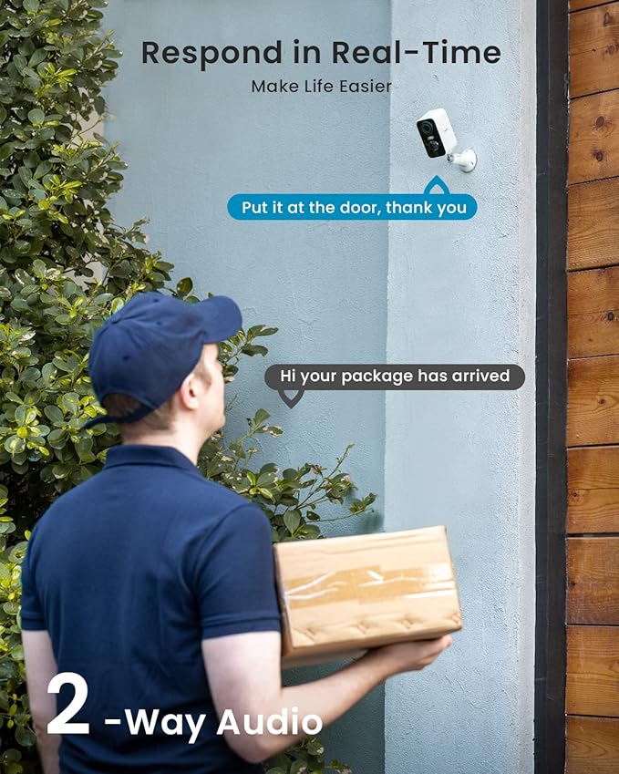 ieGeek Security Cameras Wireless Outdoor 4pcs, 2K 3MP Battery Powered WiFi