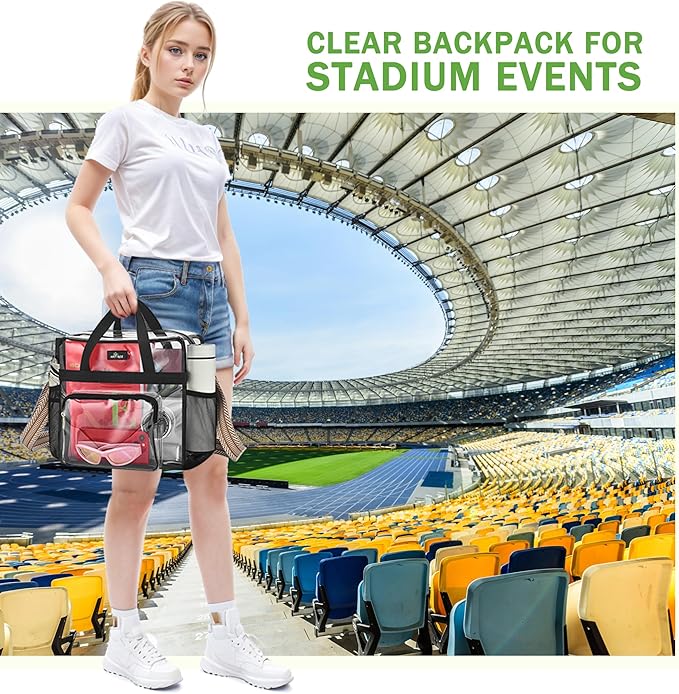 MAY TREE Clear Bag for Stadium Events, Transparent Bag for Concert Sports Gym