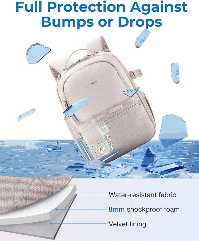 BAGSMART Camera Backpack, DSLR SLR Small Camera Bags