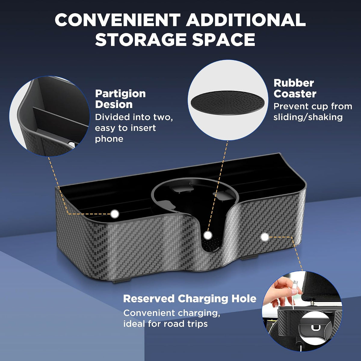 Car Headrest Backseat Organizer with Cup Holder, 3 in 1 Storage Box Organizer & Hooks for Car, for Hold Phone, Snacks, Drinks, Handbag, Compatible with Most Vehicles Black 2pcs