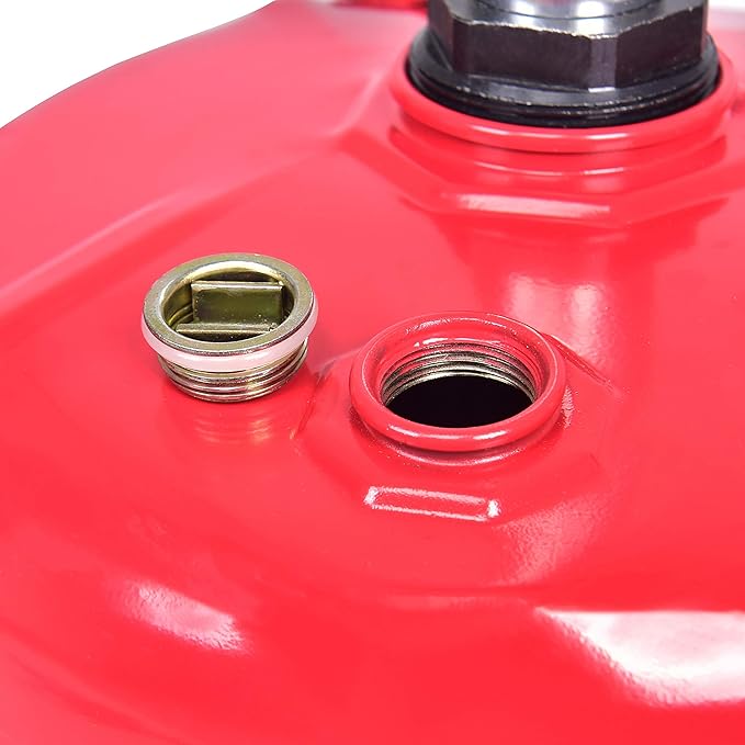 5 Gallon Oil Drian Portable Steel Oil Drain, Waste Oil Drain with Wheel, Adjustable Height, Red (AODT-5)