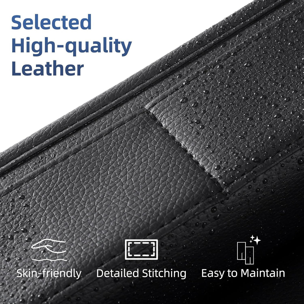 Premium Leather Car Seat Gap Filler Organizer & Cup Holder (1 Pair)