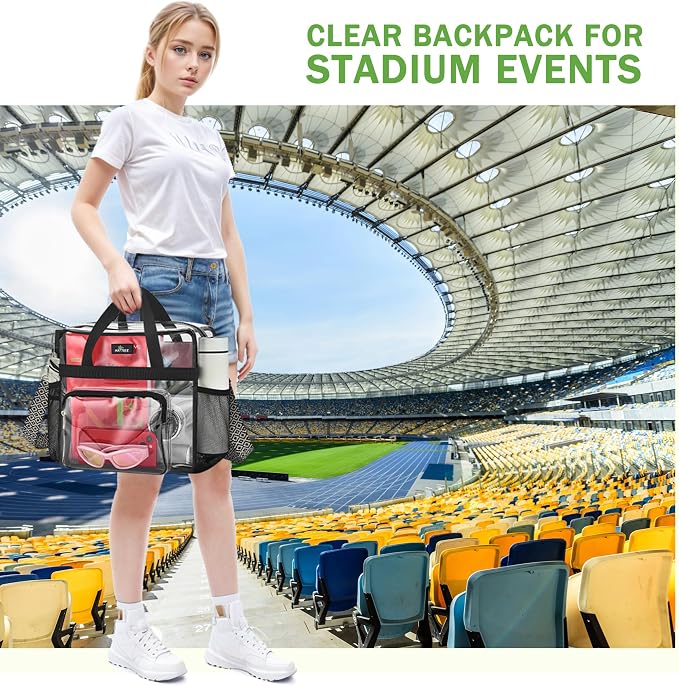 MAY TREE Clear Bag for Stadium Events, 12×6×12 Clear Tote Bag