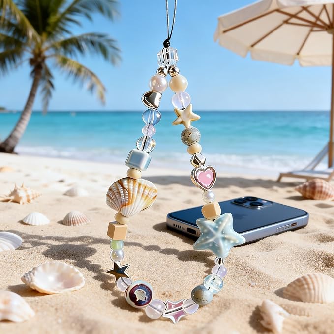 2 Pcs Phone Charm Strap Universal Hand Phone Wrist Strap Camera Lanyard Pearl