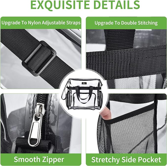 MAY TREE Clear Bag for Stadium Events, 12×5.5×12 Clear Tote Lunch Bag