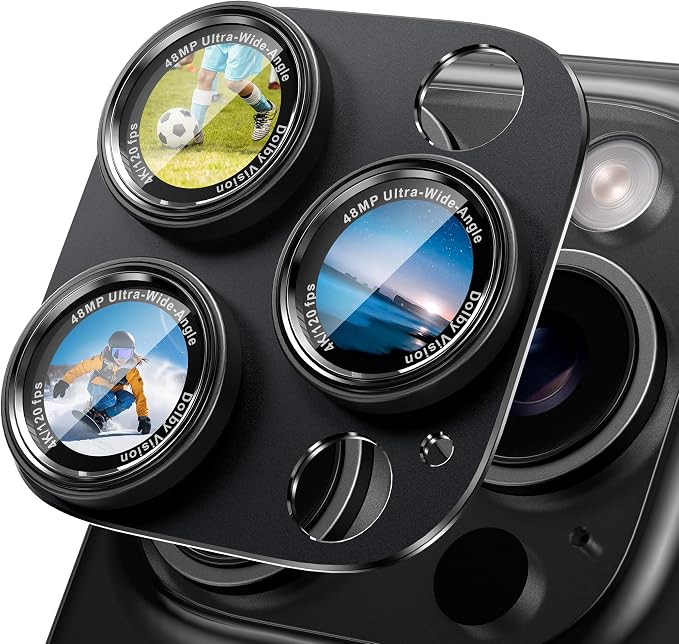 CACOE Camera Lens Protector for iPhone 15 Pro/15 Pro Max