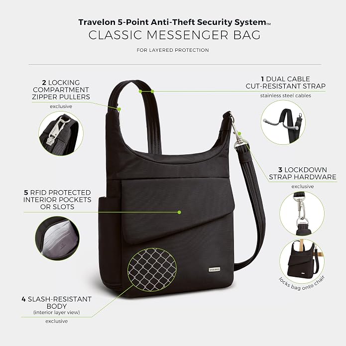 Travelon Anti-Theft Classic Messenger Bag