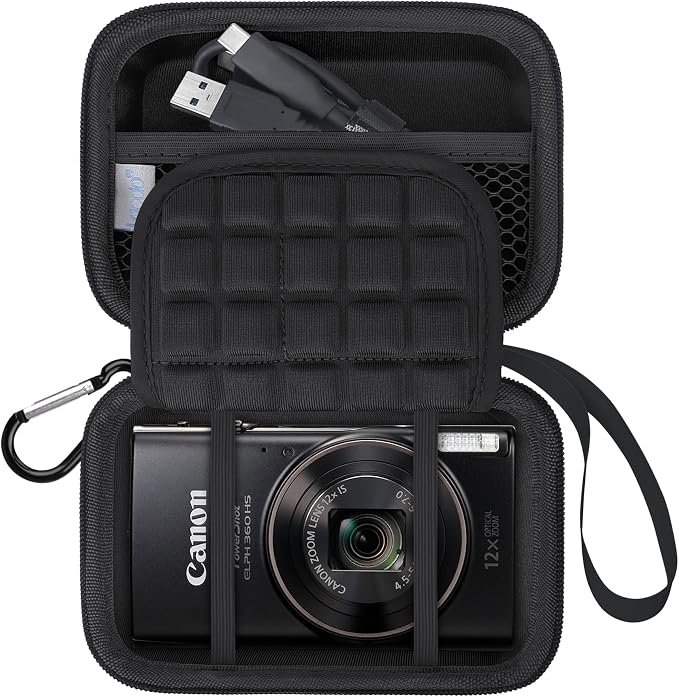 Lacdo Camera Carrying Case for Canon PowerShot ELPH 360/200/185/180/190/350