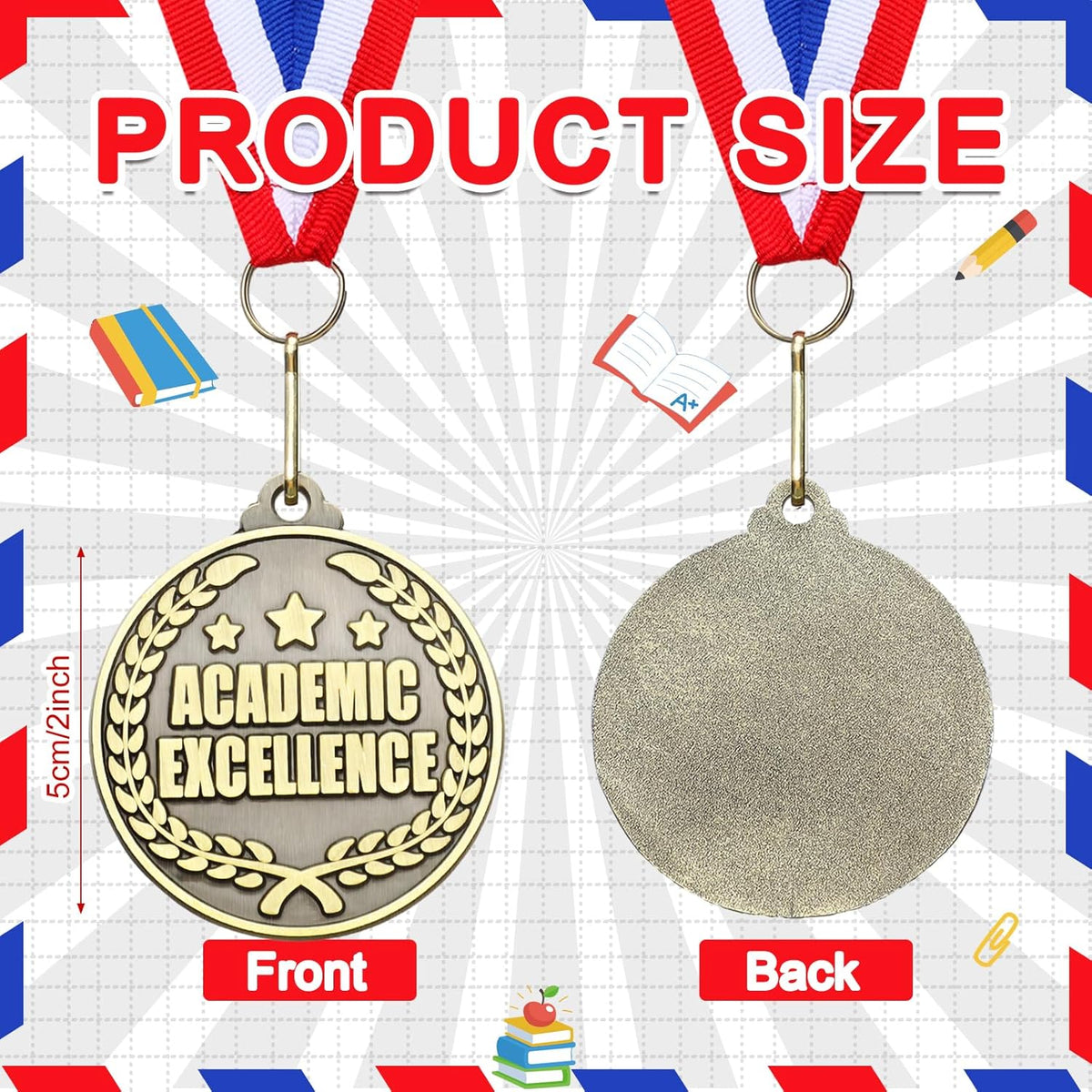 Quelay 30 Pcs Gold Medals - 2'' Award Trophies for Adults | Perfect for Competitions & Graduation Parties