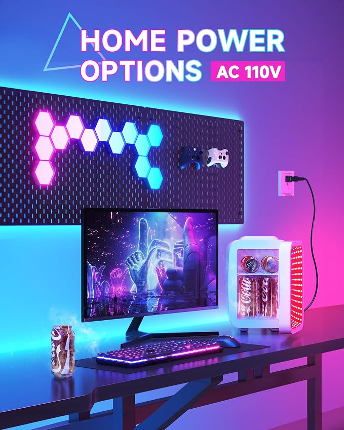 BEICHEN Mini Fridge, 4 Liter/6 Cans Small Fridge With Dimmable LED Light | Cooler and Warmer ,Compact and Portable,Quiet Operation，Home and Car Power Supply，Gaming mini fridge for Bedroom,Office