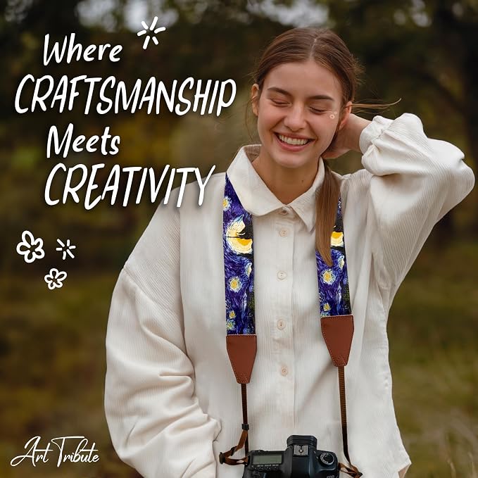 Camera Strap, Vintage Embroidered Neck Shoulder & Crossbody Camera Strap