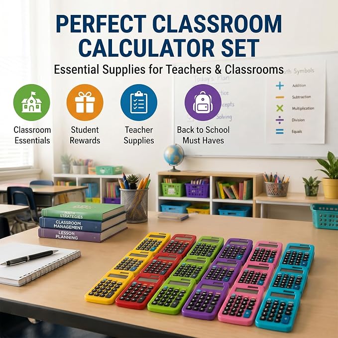 Weewooday 30 Pieces Small Basic Calculator Bulk 8 Digit Solar Battery Dual