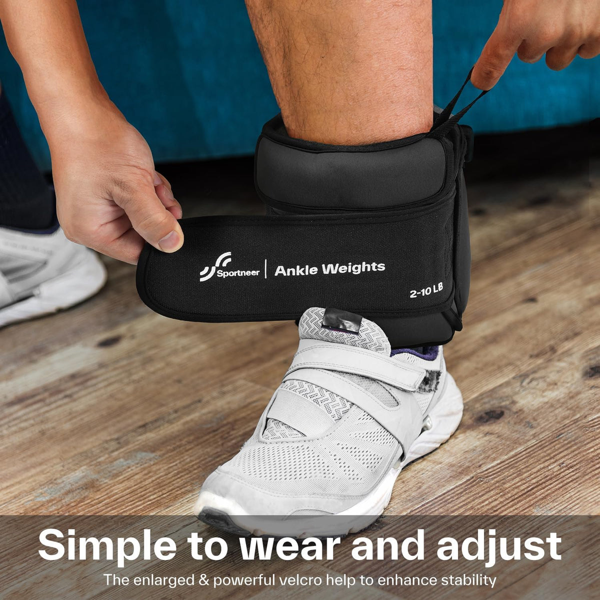Sportneer Adjustable Ankle Weights - 20lbs/Pair for Yoga, Running, Gym & Physical Therapy