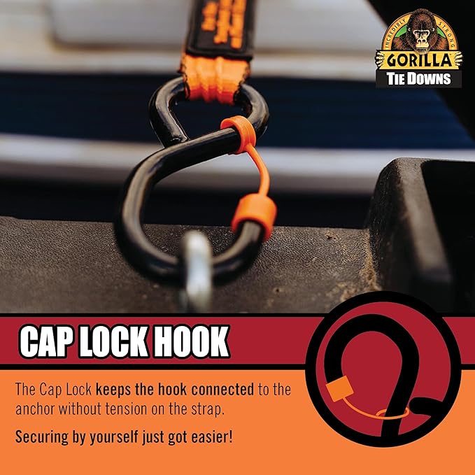Gorilla 93001 2 Pack 1" x 16' Ratchet Strap with Orange Gorilla-Grip Handle