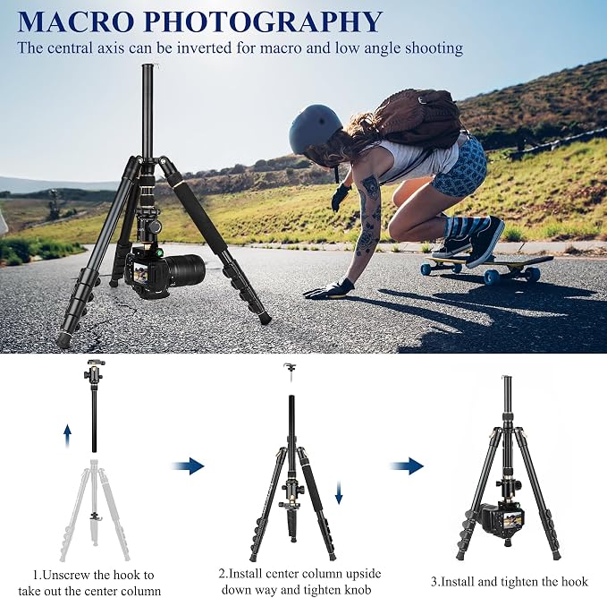 77" Aluminum Camera Tripods & Monopods, Victiv Compact Travel Tripod