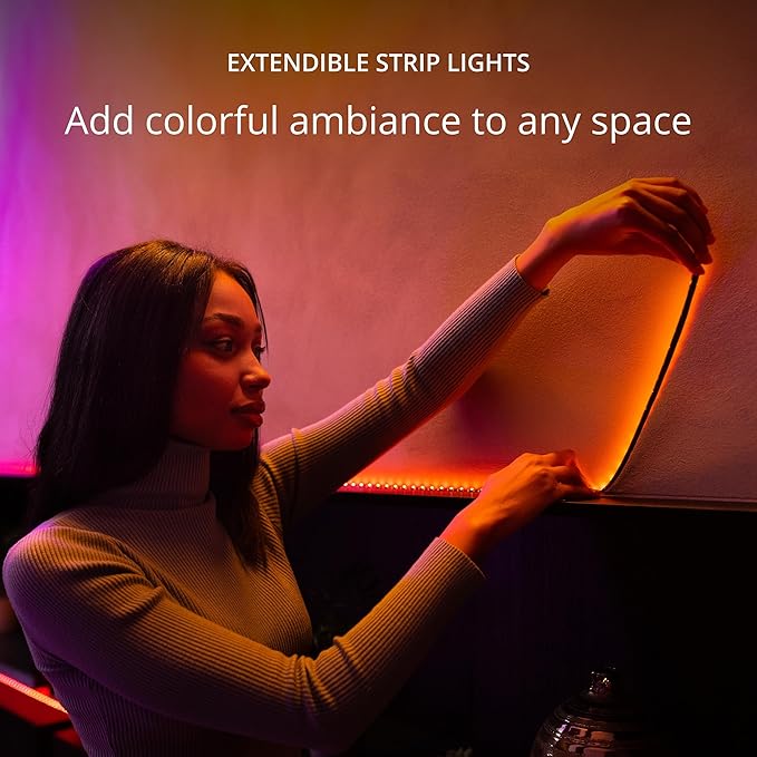 Twinkly Line – Extension Kit App-Controlled Adhesive + Magnetic LED Light Strip with RGB (16 Million Colors) LEDs. Extendable. 5 feet. White Strip. Indoor Smart Home Decoration Light