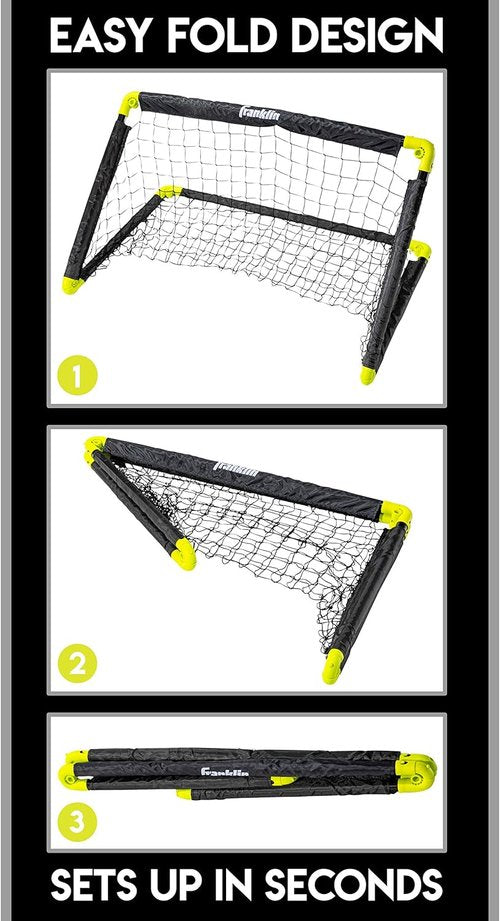 Franklin Sports Mini Soccer Goal Set - Includes Ball and Pump for Easy Setup | Perfect for Kids
