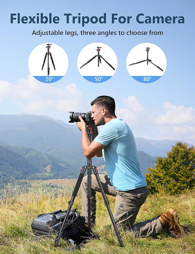 78" Porfessional Tripod for Camera & Phone, Victiv Aluminum Camera Tripod