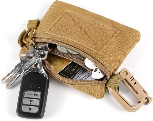 FRTKK Tactical EDC Pouches - Compact Military Utility Organizers | 2-Pack Coin Purse & Keychain Holder