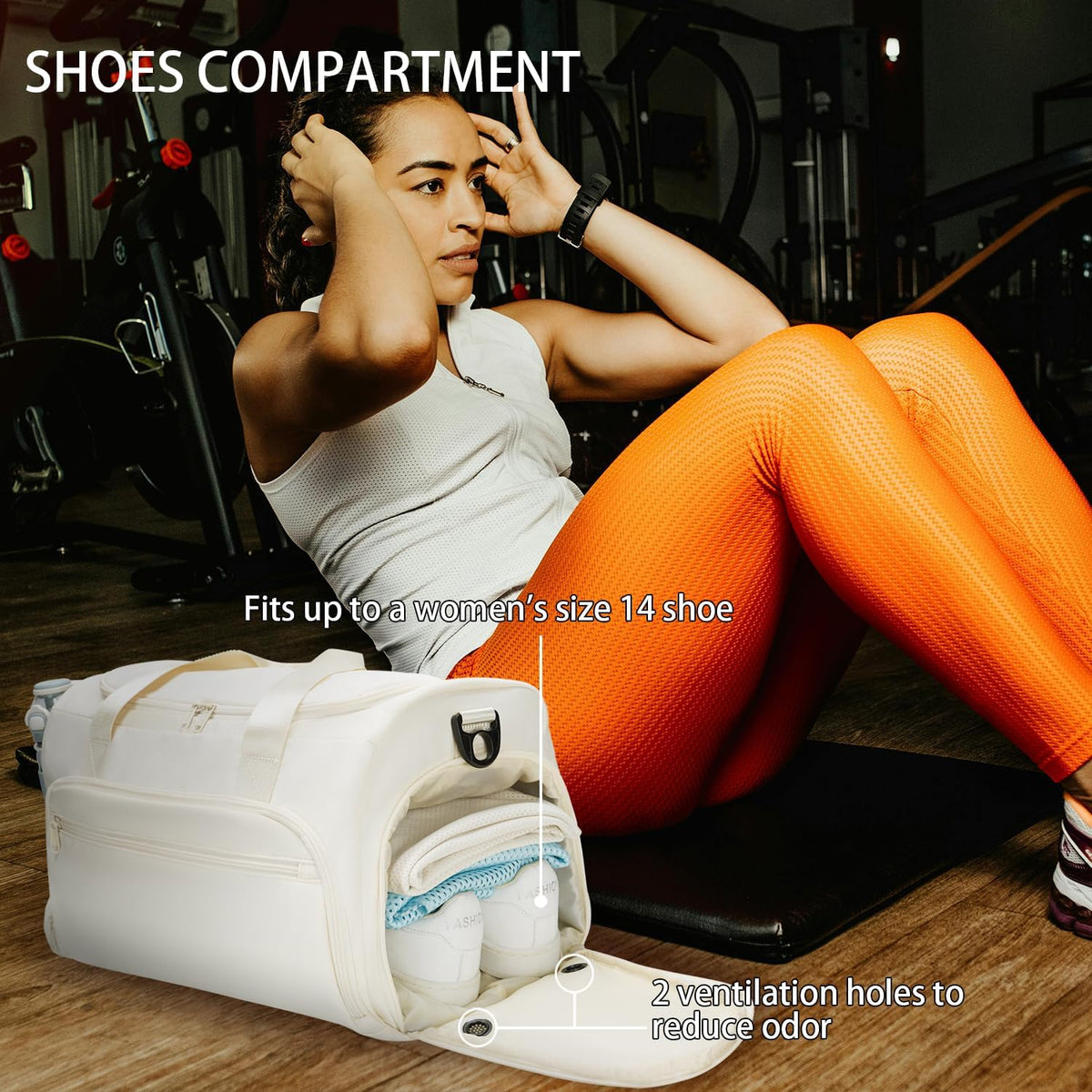 Skiennix Gym Bag | Water-Resistant Sports Duffle with Wet Pocket & Shoe Compartment - Versatile Size for Men & Women