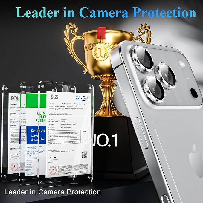 YWXTW Camera Lens Protector for iPhone 17 Pro/iPhone 17 Pro Max, Tempered Glass