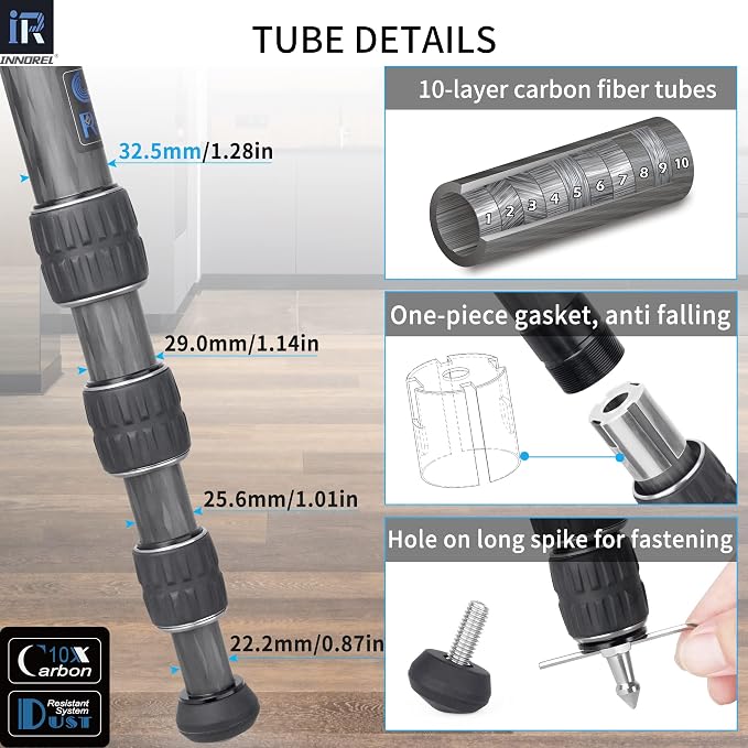 Carbon Fiber Camera Tripod-INNOREL GT324C Professional Compact Shooting Tripod