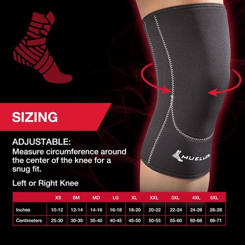 MUELLER Sports Medicine Closed Patella Knee Sleeve, Knee Pain Relief Support for Men and Women, Ideal for Arthritis, Sprains, Black, Large