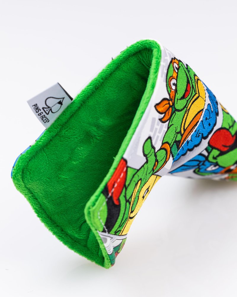 Pins & Aces TMNT Head Cover - Premium, Hand-Made Leather Headcover - Teenage Mutant Ninja Turtle Comic Strip, Tour Quality Golf Club Cover - Style and Customize You Golf Bag (Blade)