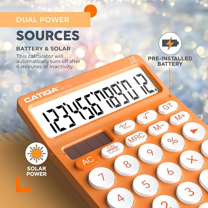 CATIGA 12 Digit Desktop Calculator Basic Desk Calculator