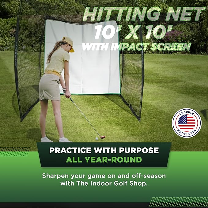Hitting Net with Target Knotless Golf Net for Indoor and Outdoor Practice - Arrives Ready to Assemble and Use