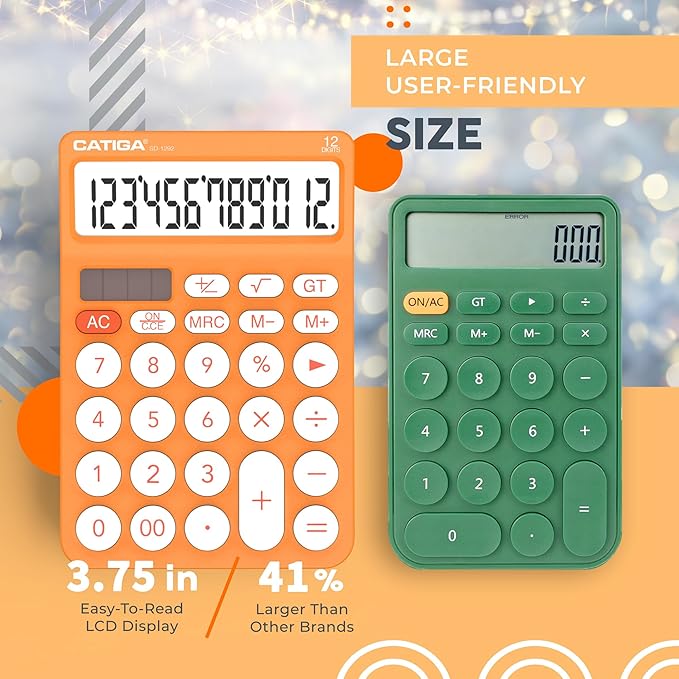 CATIGA 12 Digit Desktop Calculator Basic Desk Calculator