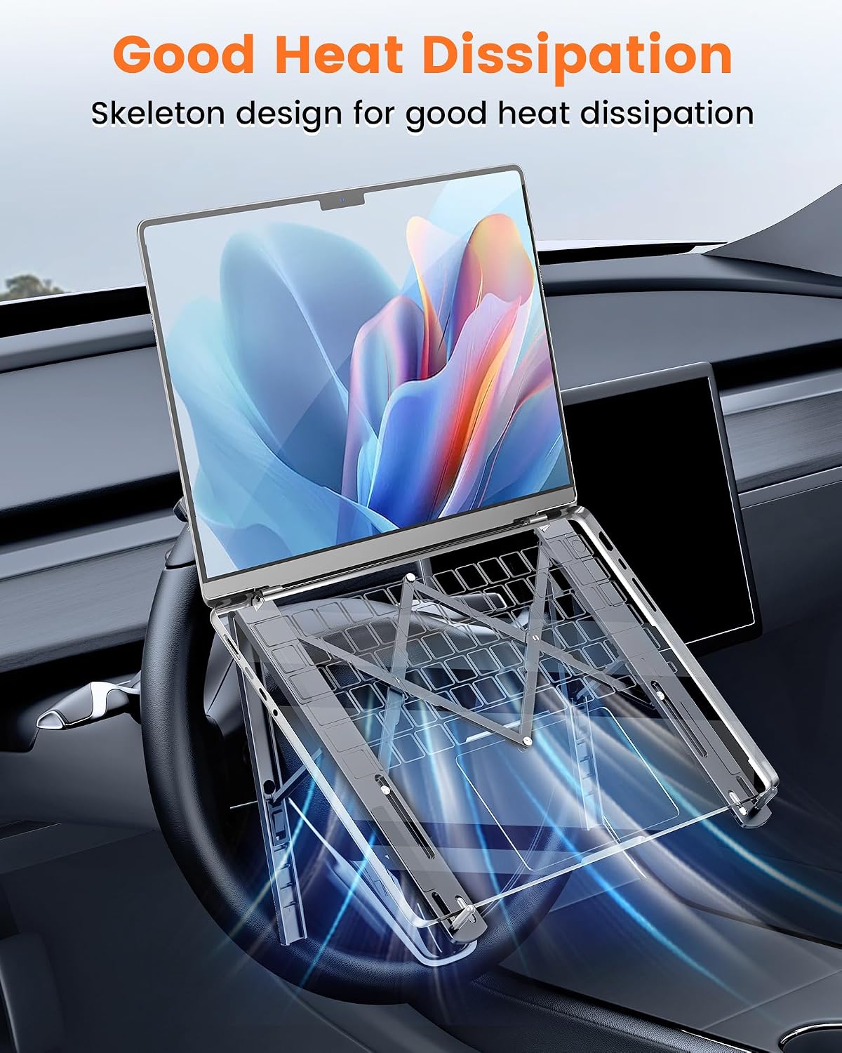 Steering Wheel Laptop Holder for Car SUV Pickup Truck Tesla -Gray