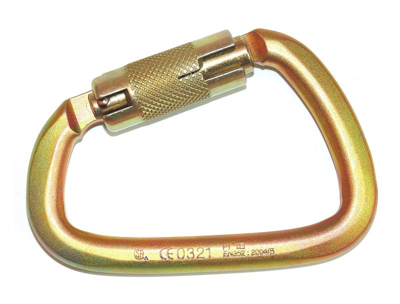 S01813-Stainless Steel Carabiner 50kn (11,200 lb) Rated, Twist Auto Lock, ANSI Certified (Qty: 1), Heavy Duty Carabiner