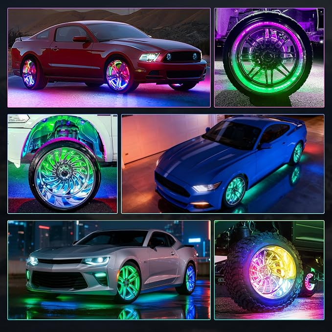 Nilight 4PCS 15.5inch Double Row Wheel Ring Lights Dream Color
