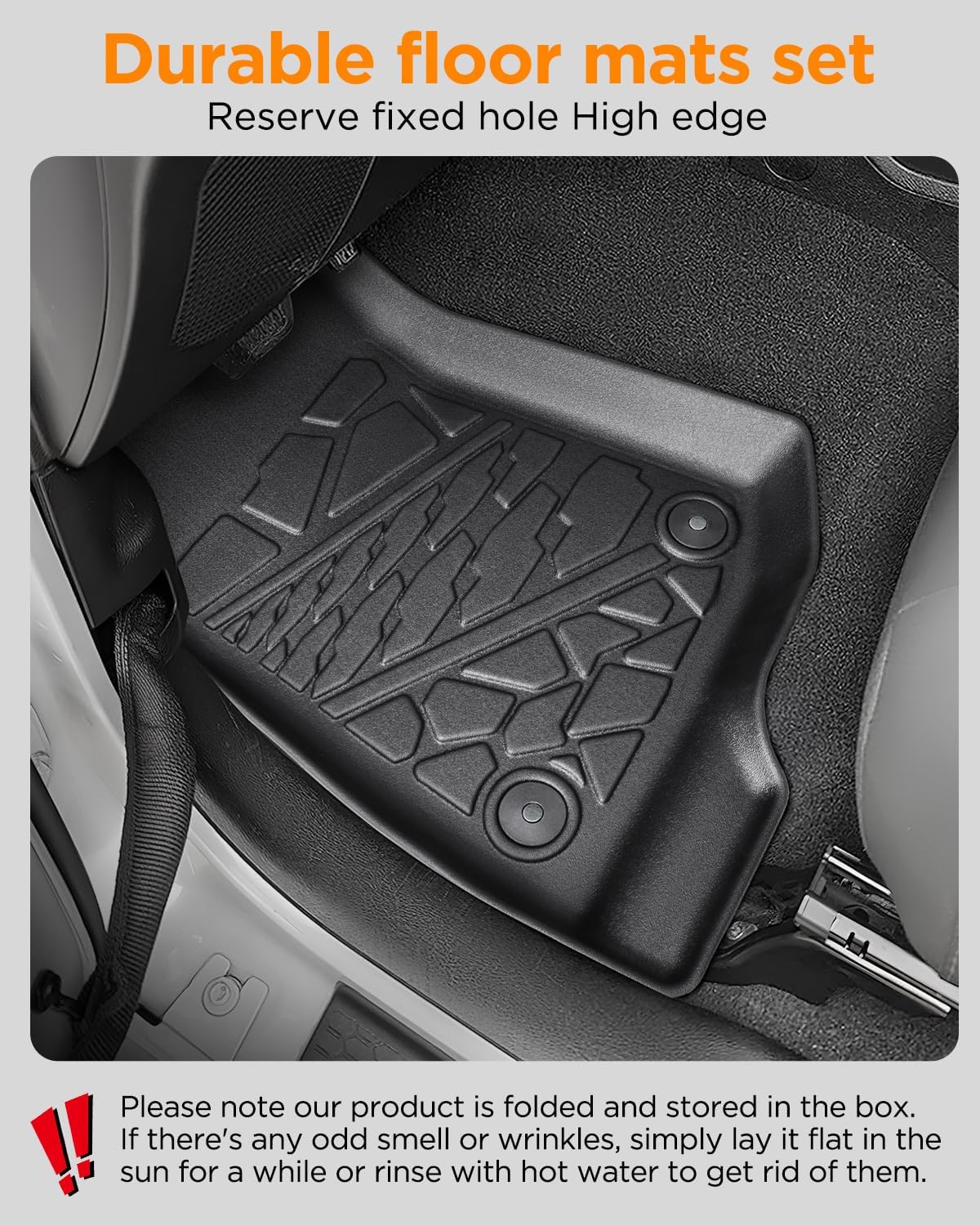 for Jeep Wrangler JL 2018-2025 Unlimited 4 Door Without Subwoofer (Non JK or 4XE) Floor Mats Cargo Liner Trunk Carpet TPE All Weather mat for Wrangler JL 2019 2020 2021 2022 2023 2024 Car Accessories