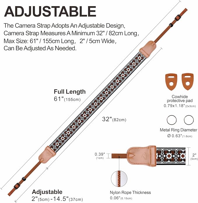 Padwa Lifestyle Brown Flower Camera Strap