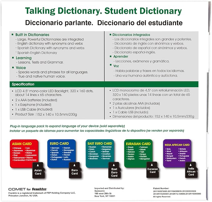 Franklin LV4-D English-Spanish, Spanish-English Talking Bilingual Dictionary