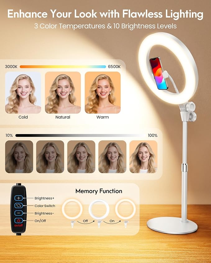 Ring Light with Stand, Zoom Lighting