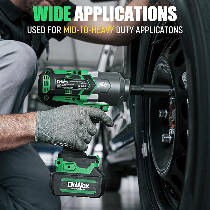 Cordless Impact Wrench 1/2 Inch, 1620Nm High Torque Impact Gun Compatible With Makita Battery, 20V/4.0 Ah High Capacity Battery and Fast Charger, for Car Truck SUV Tires