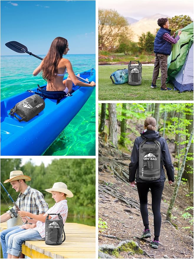 HEETA Dry Bag Waterproof for Women Men, 5L/10L/20L/30L/40L Roll Top Lightweight