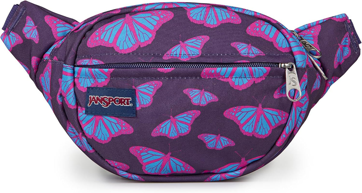 JanSport Fifth Avenue Fanny Pack Crossbody Bags for Women, Men - Stylish, Durable Waist Bag with Adjustable Belt, Main Zippered Pocket, Quick Stash Pocket - Travel Essentials - Black