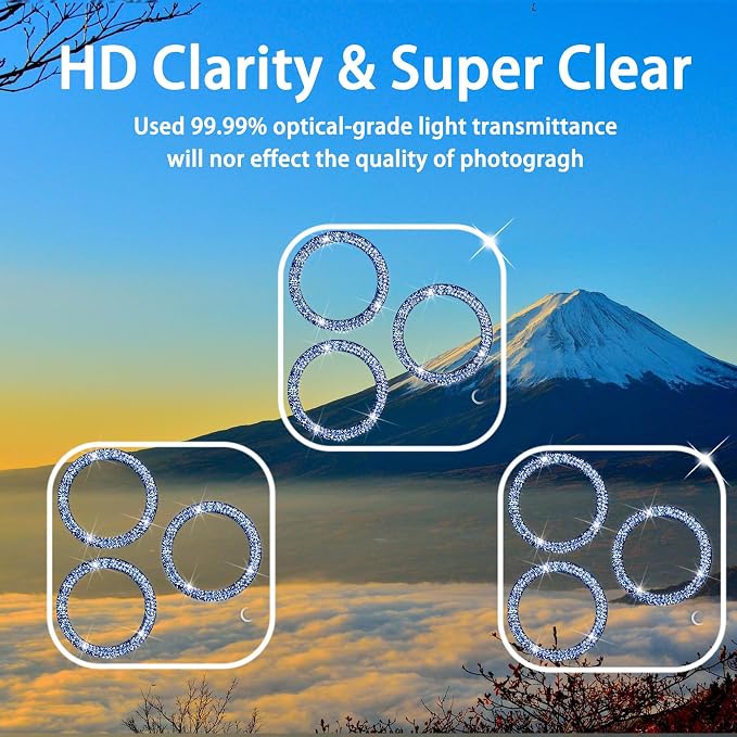 Dengduoduo 3 Pack Tempered Glass Camera Lens Protector