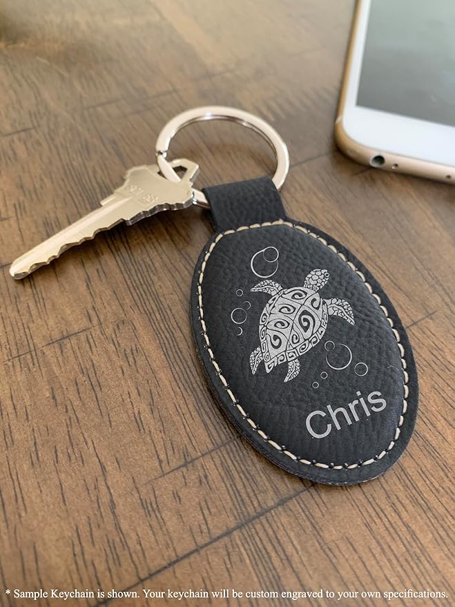 LaserGram Oval Keychain, Disc Golf, Personalized Engraving Included
